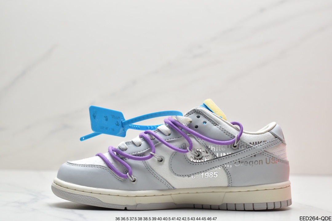 370 Off-White x Nike Dunk Low NO.3白鞋带蓝扣DM1602-125