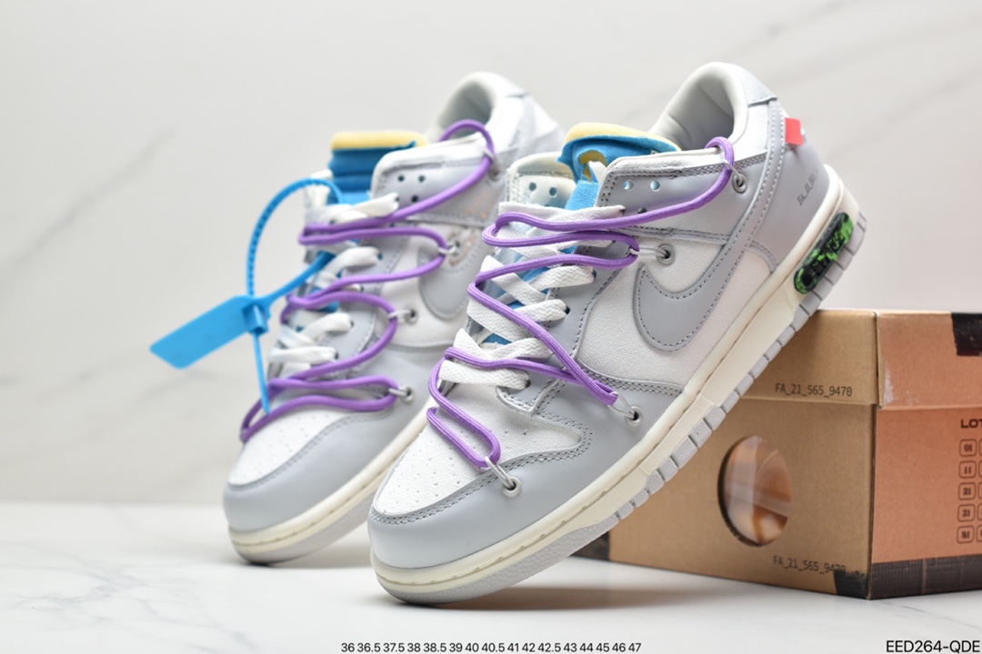 370 Off-White x Nike Dunk Low NO.3白鞋带蓝扣DM1602-125
