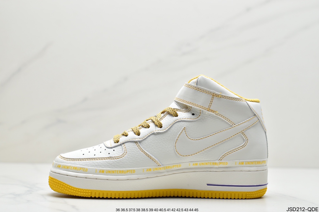 200 耐克Uninterrupted x NIKE Air Forece 1 ”MORE THAN” “米黄签名涂鸦”空军一号满天星高帮板鞋 DW8802-609