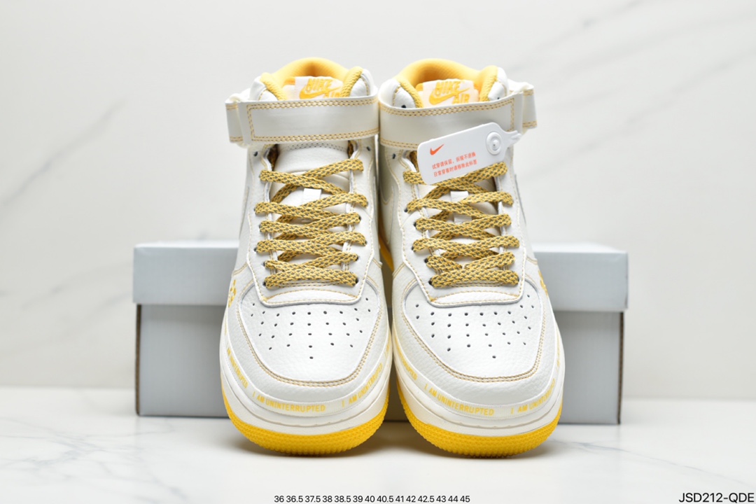 200 耐克Uninterrupted x NIKE Air Forece 1 ”MORE THAN” “米黄签名涂鸦”空军一号满天星高帮板鞋 DW8802-609