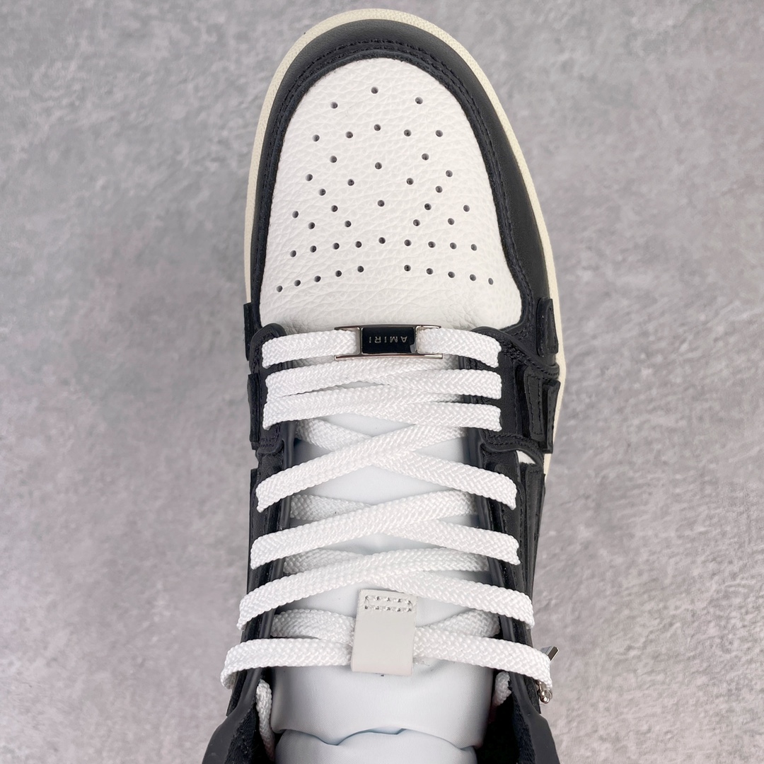 图片[4]-＃LJ渠道版福利 AMIRI Skel Top Hi Sneakers 洛杉矶街头之王 高奢·埃米尔 骨骼高帮板鞋 黑白 区分市面所有在售版本 正确鞋舌外翻细节 正确骨头形状 正确双层加厚皮料 市面唯一正确批次 全套配件及包装物 鞋面采用手工切割和边缘涂漆的皮革和骨头贴花 并具有真皮鞋面和模压EVA鞋垫 高密度的电脑车线工艺 尺码：40 41 42 43 44 45-选品中心