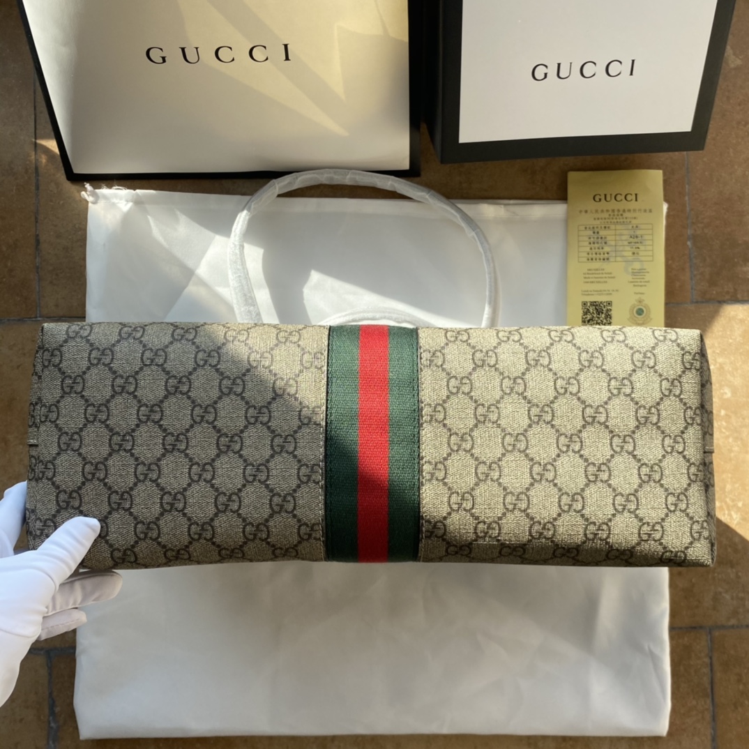 升级 古奇gucci 631685咖 GG ophidia系列购物袋托特包tote/字母包