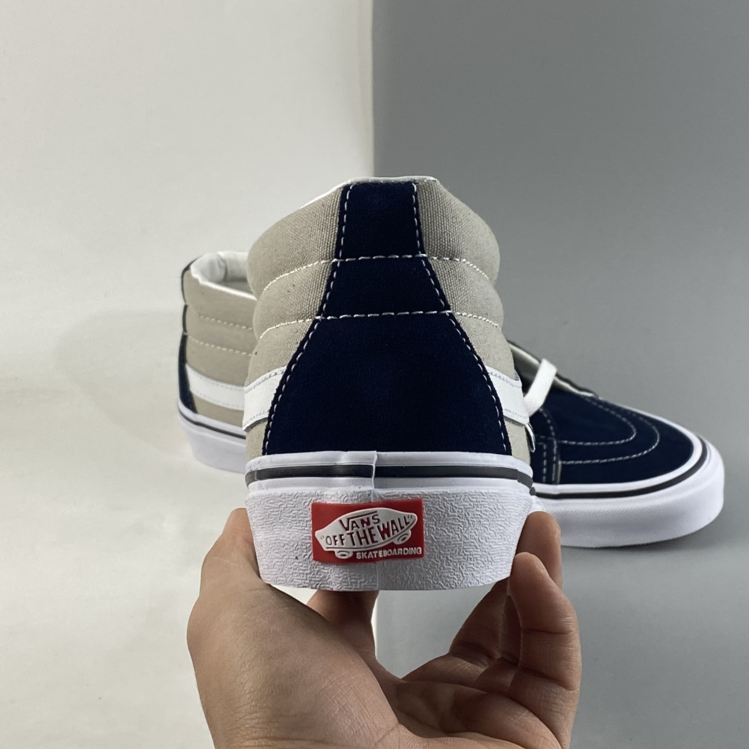 P160  Vans SK8-Mid Pro 范斯官方浅灰色藏蓝拼