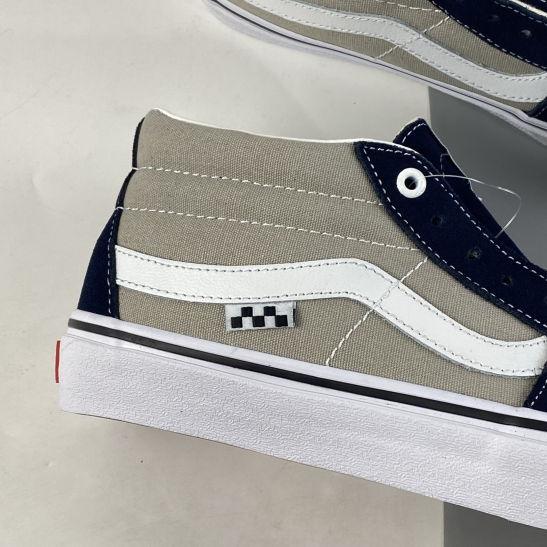 P160  Vans SK8-Mid Pro 范斯官方浅灰色藏蓝拼