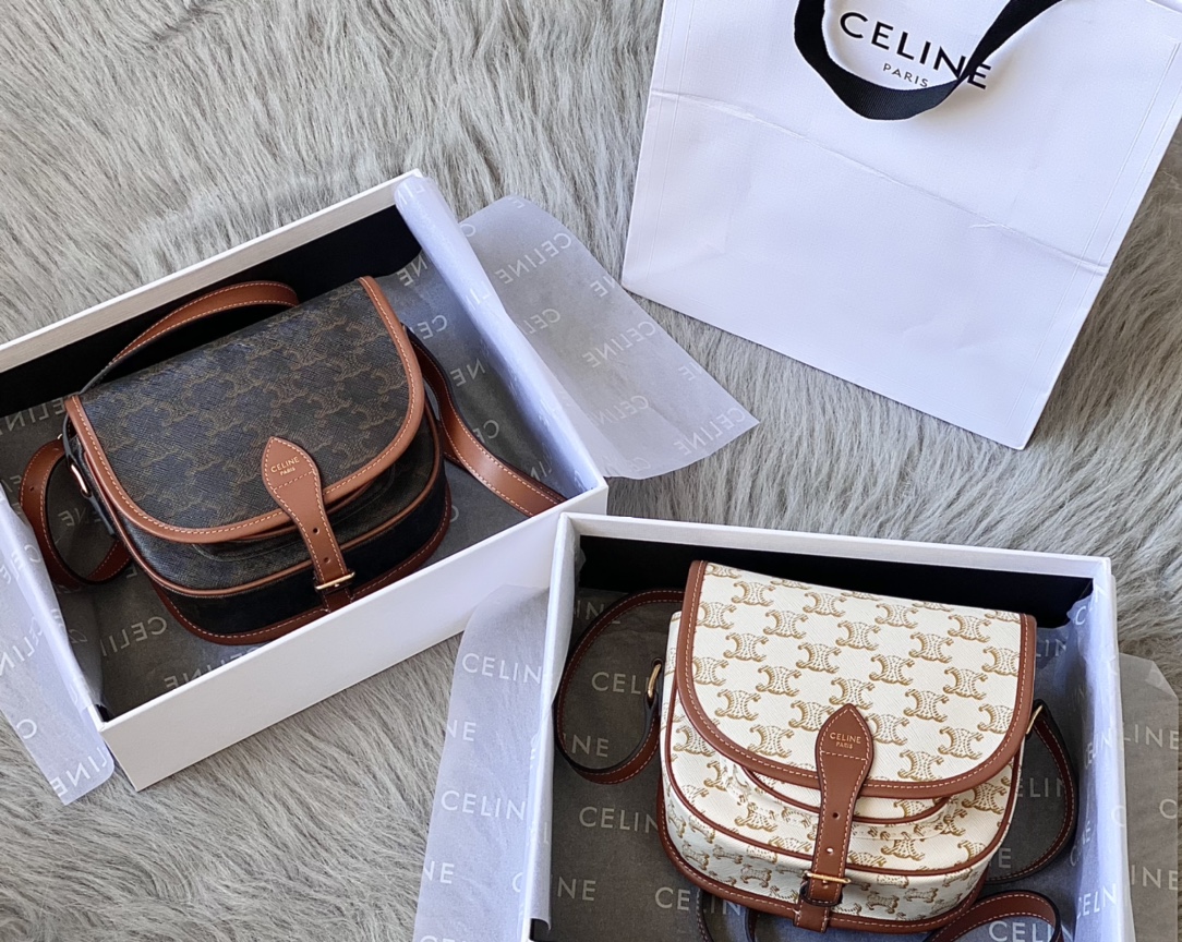 CELINE 2021早春新款马鞍包 191502白花