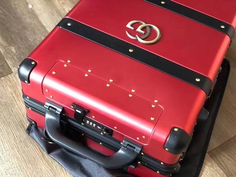 Luxury Gucci Aluminium Suitcase with Secure Locks and Outer Pockets - 图片 5