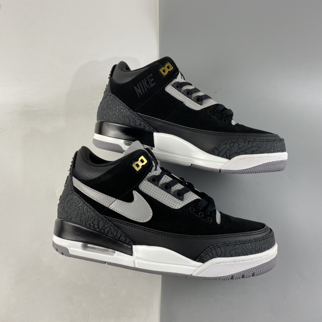 P240 Air Jordan 3 Tinker 黑水泥 3M黑白手稿 CK4348-007