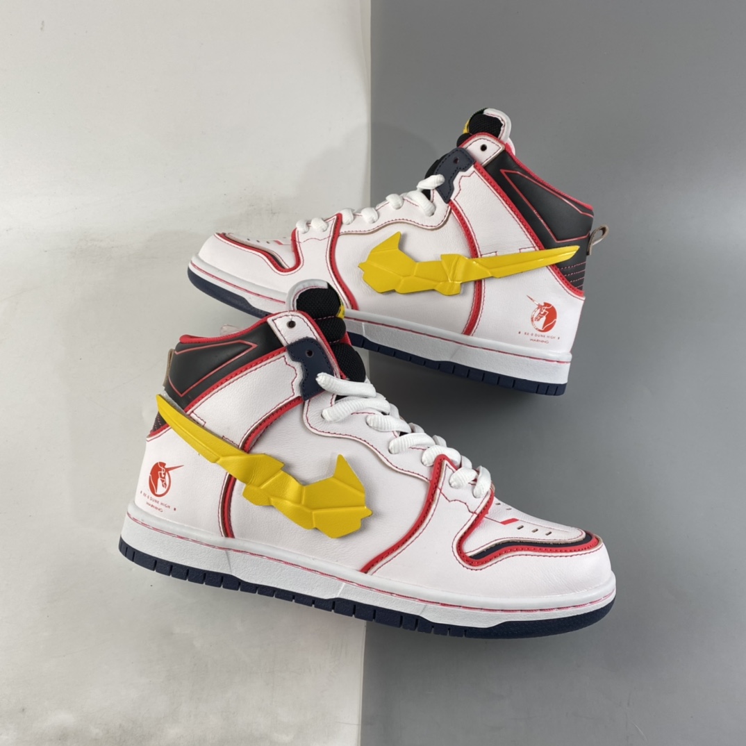 P360  Gundam x NIKE SB Dunk High ＂Project Unicorm-Rx-0” 白红黄DH7717-100