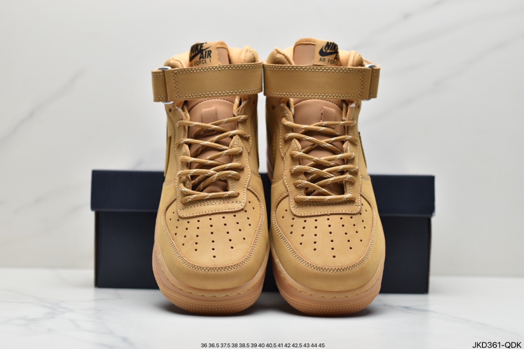 160 NIKE Air Force 1 ’07 Mid”Wheat/Flax”空军一号经典中帮百搭休闲运动板鞋DJ9158-200