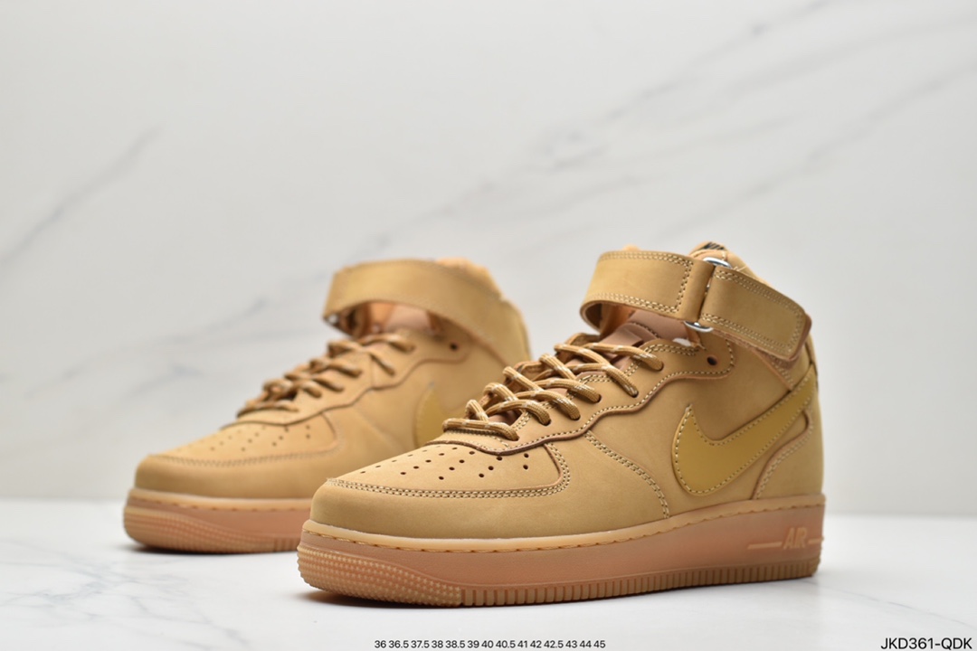 160 NIKE Air Force 1 ’07 Mid”Wheat/Flax”空军一号经典中帮百搭休闲运动板鞋DJ9158-200