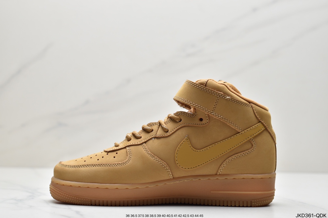 160 NIKE Air Force 1 ’07 Mid”Wheat/Flax”空军一号经典中帮百搭休闲运动板鞋DJ9158-200