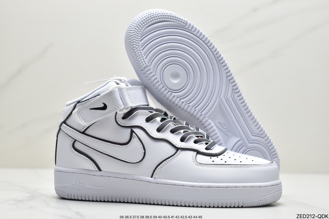 260 耐克NIke Air Force 1 ’07 Mid白炫彩“夜魔侠”空军一号中帮运动休闲板鞋 368732-810