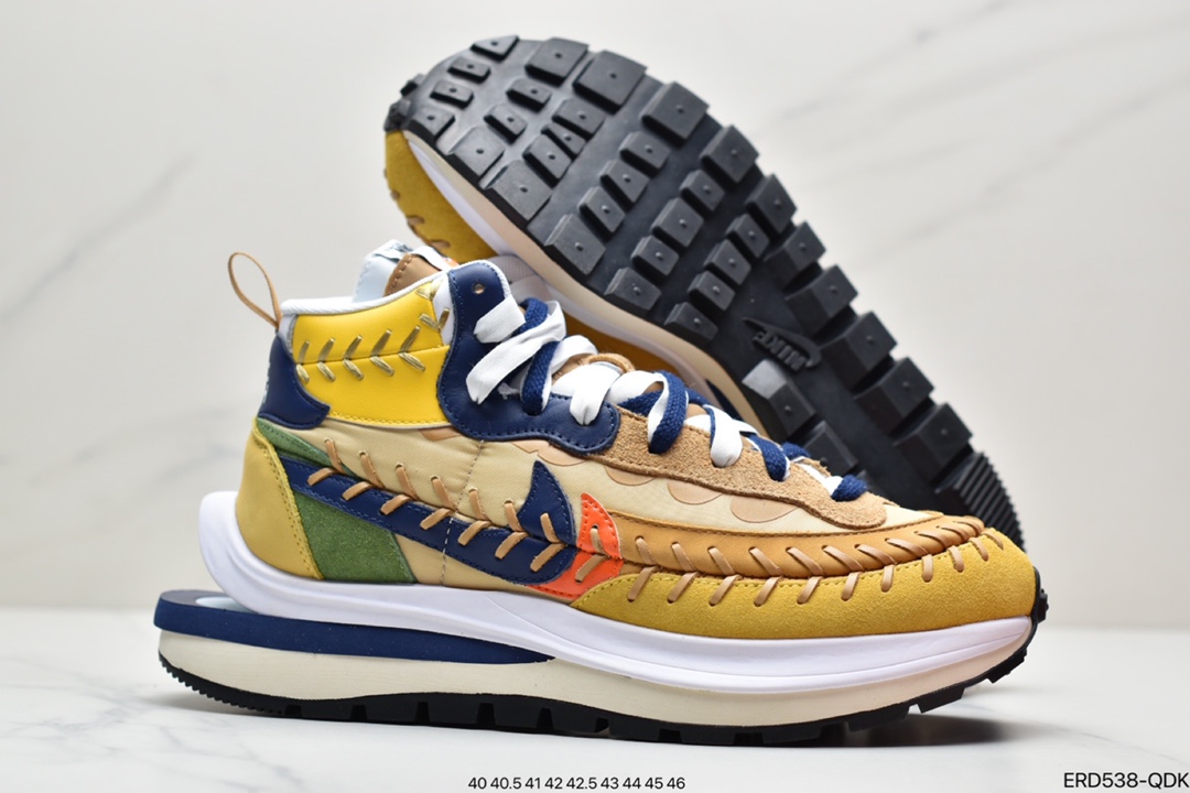 440 Jean Paul Gaultier x sacai x NIKE VaporWaffle ”Multi-Color” 三方联名合作款经典华夫缝合中帮跑鞋 DH9186-001 5 41 42 42.5 43 44 44.5 45 46 ID：ERD538-QDK