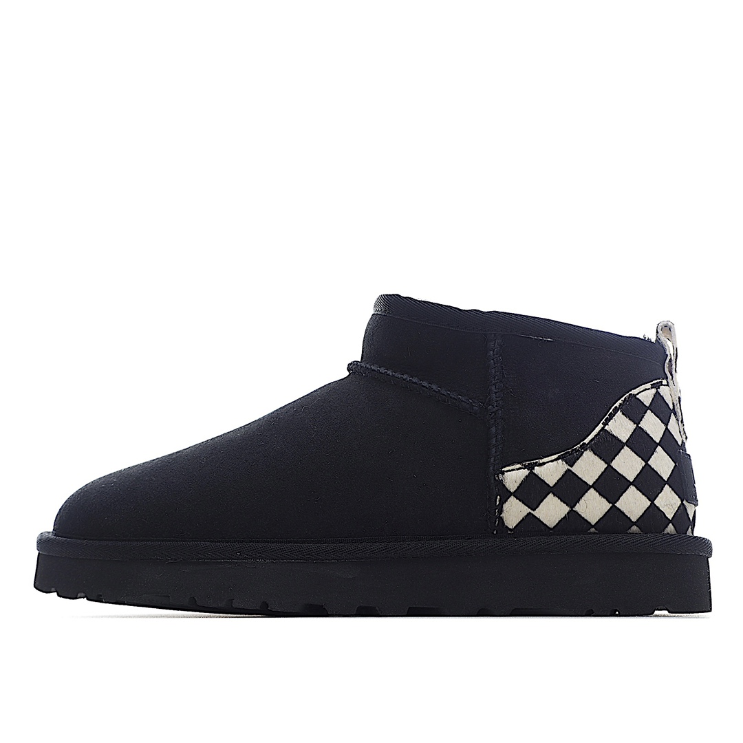 G0 河南代工厂顶级货 区别市面版本 欢迎对比UGG皮毛一体雪地靴 周冬雨棋盘格