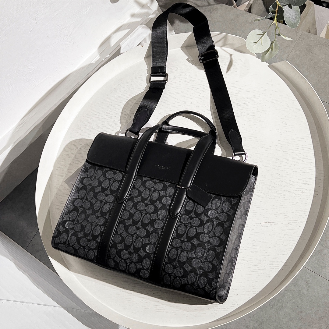 Coach 男士新款公文包 C 家39775高端PVC拼皮