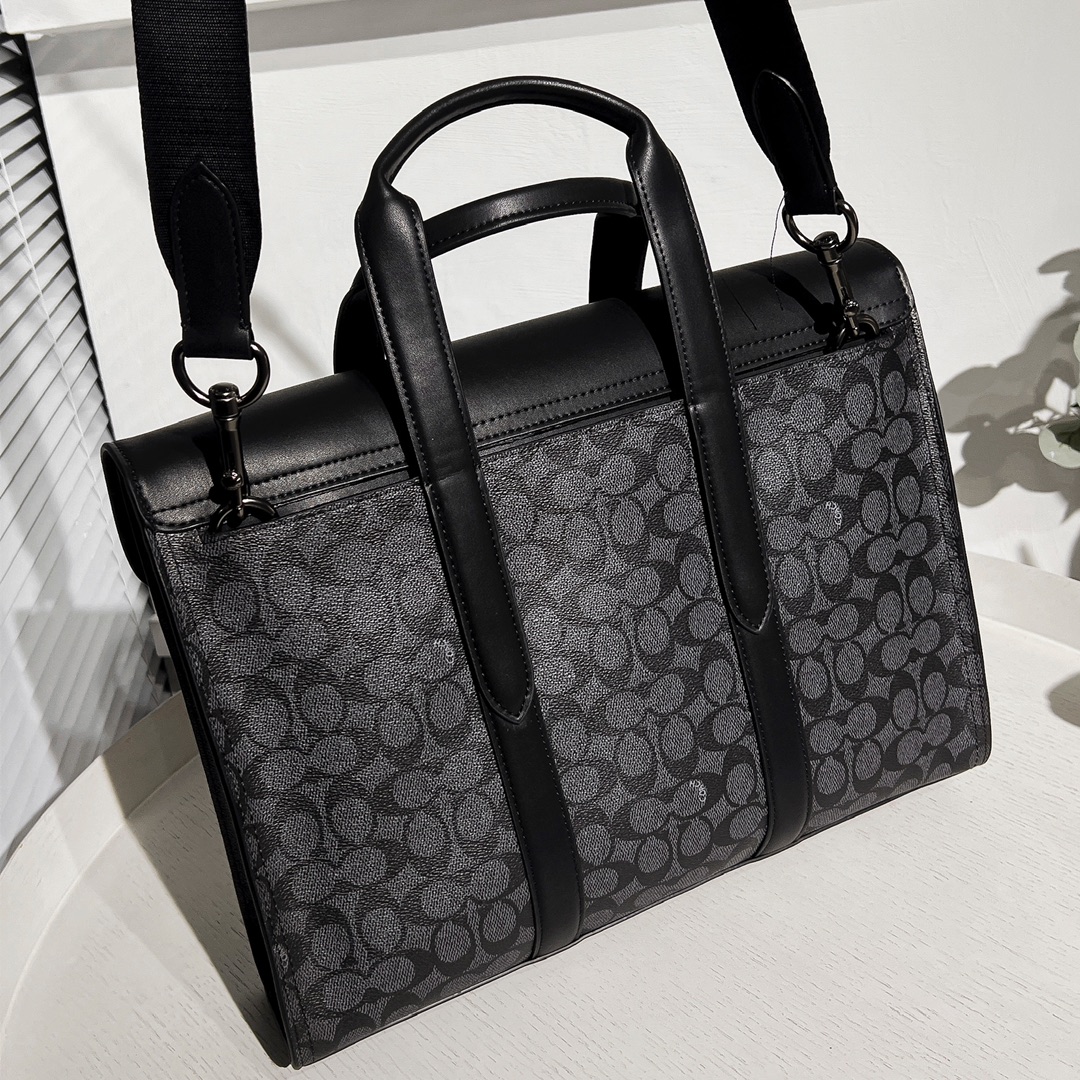 Coach 男士新款公文包 C 家39775高端PVC拼皮
