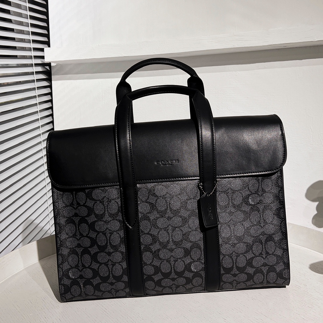 Coach 男士新款公文包 C 家39775高端PVC拼皮