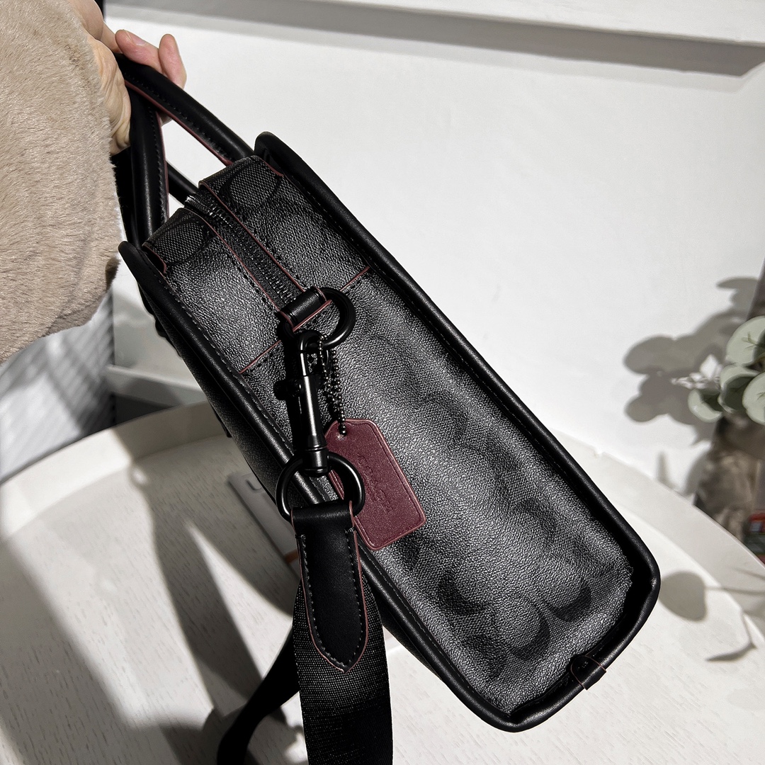 Coach F23212最新款 好品质 PVC配皮男士休闲商务公文包 品质、任意对比