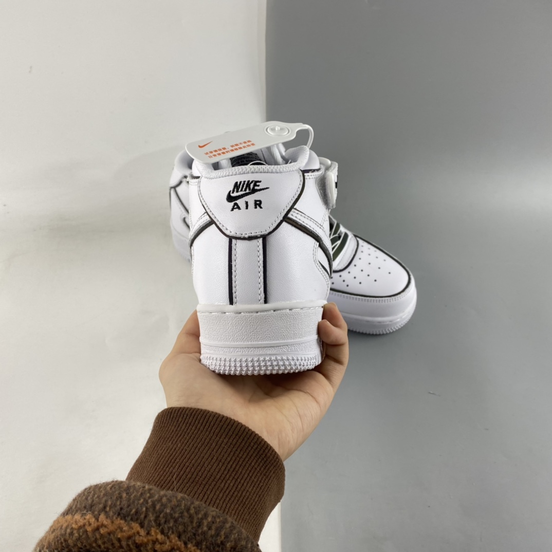 P260  NIKE Air Force 1’07 Mid 镭射白3M反光中帮休闲运动板鞋 368742-810