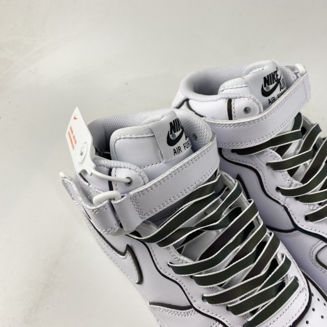 P260  NIKE Air Force 1’07 Mid 镭射白3M反光中帮休闲运动板鞋 368742-810