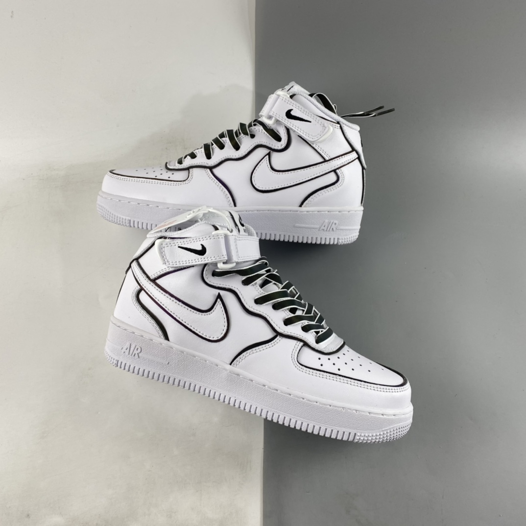 P260  NIKE Air Force 1’07 Mid 镭射白3M反光中帮休闲运动板鞋 368742-810