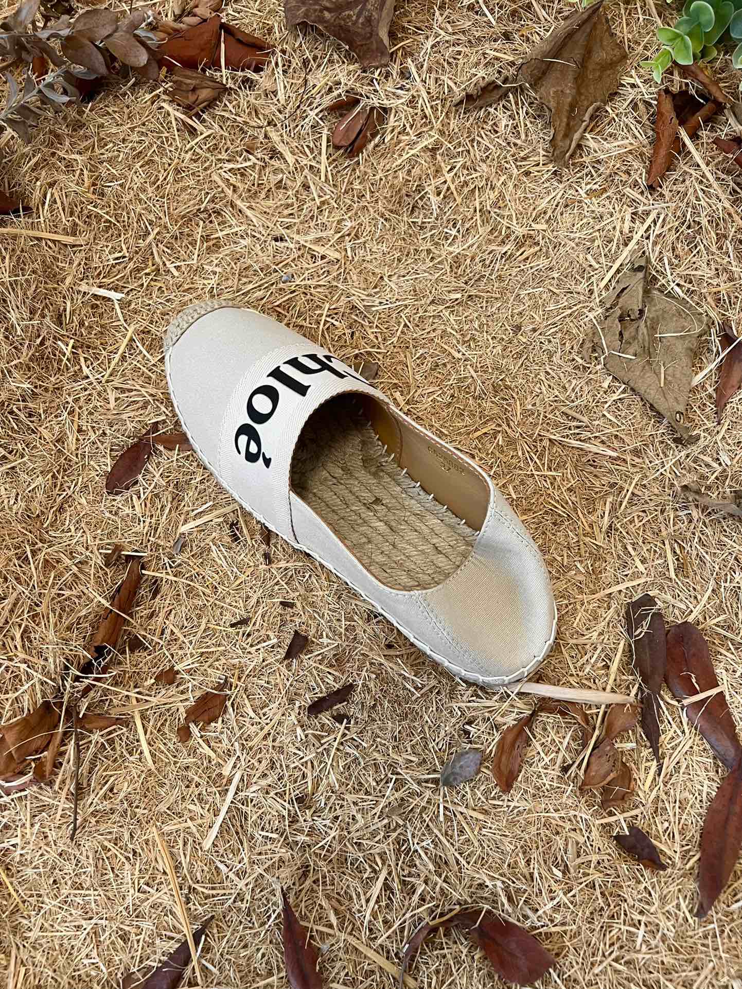 Chloé Isla Logo-Embroidered Espadrilles – Eggshell