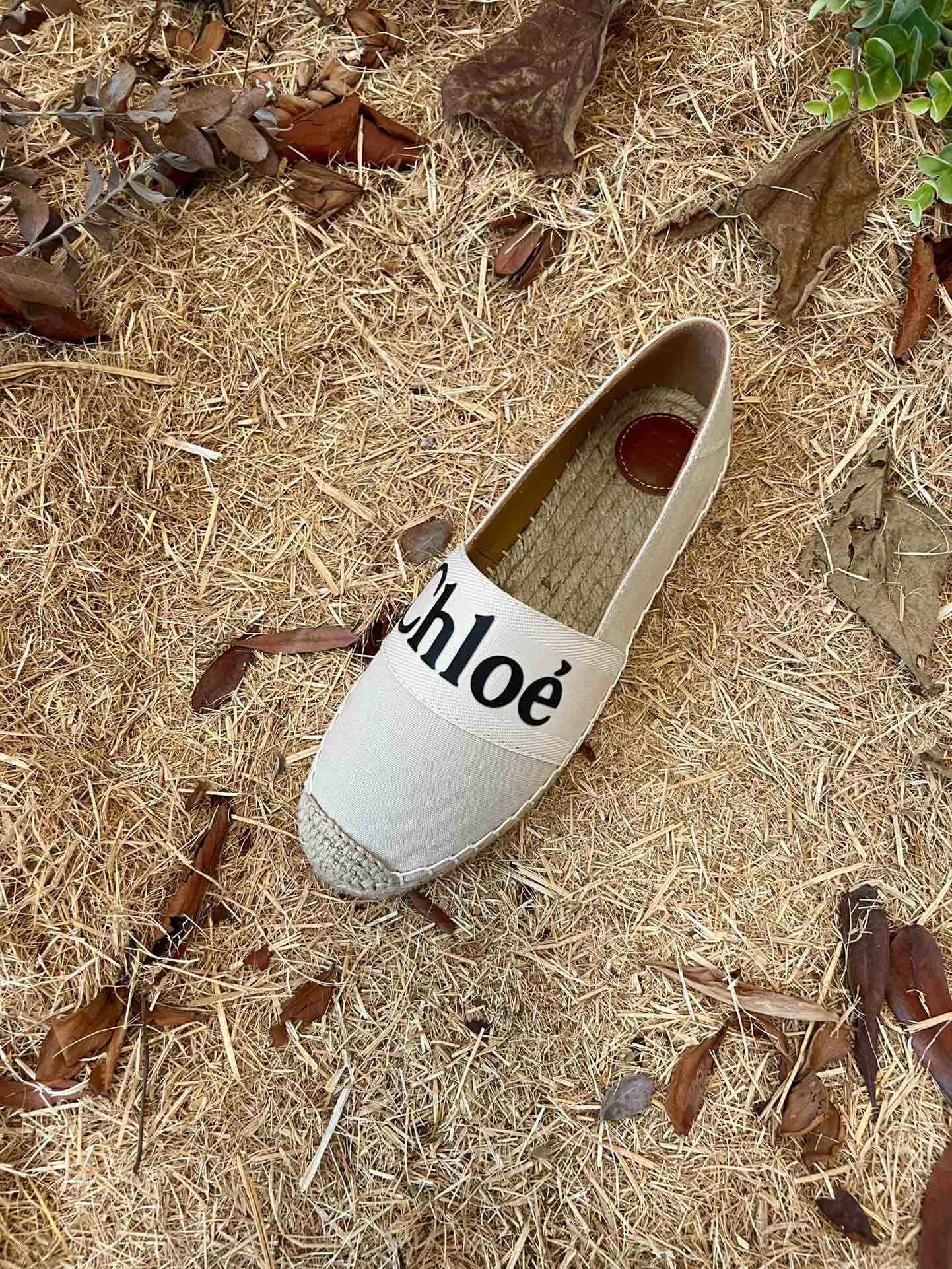 Chloé Isla Logo-Embroidered Espadrilles – Eggshell