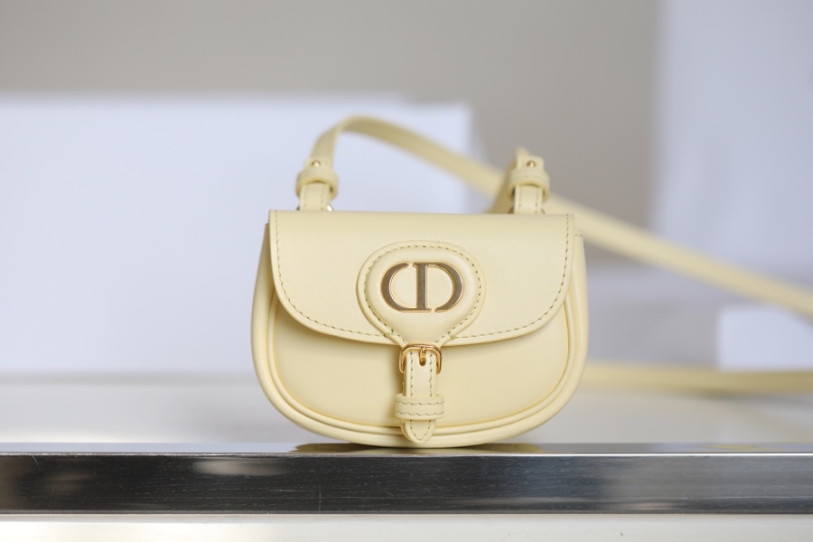 Dior Bags Handbags Gold Light Yellow Vintage Cowhide Mini