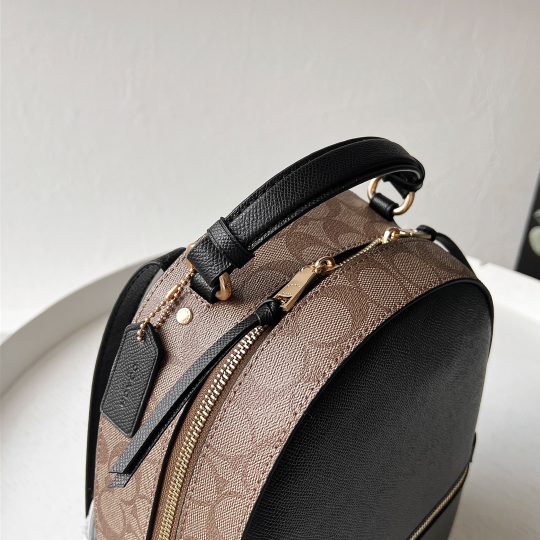 Coach COACH 蔻驰女包 Jordyn系列 女士双肩包背包书包电脑包 F76622 拉链背包 尺寸26