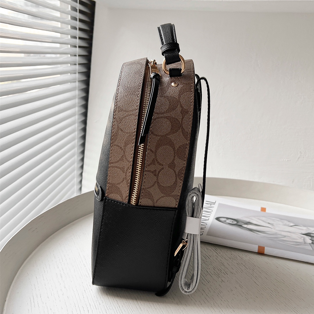 Coach COACH 蔻驰女包 Jordyn系列 女士双肩包背包书包电脑包 F76622 拉链背包 尺寸26