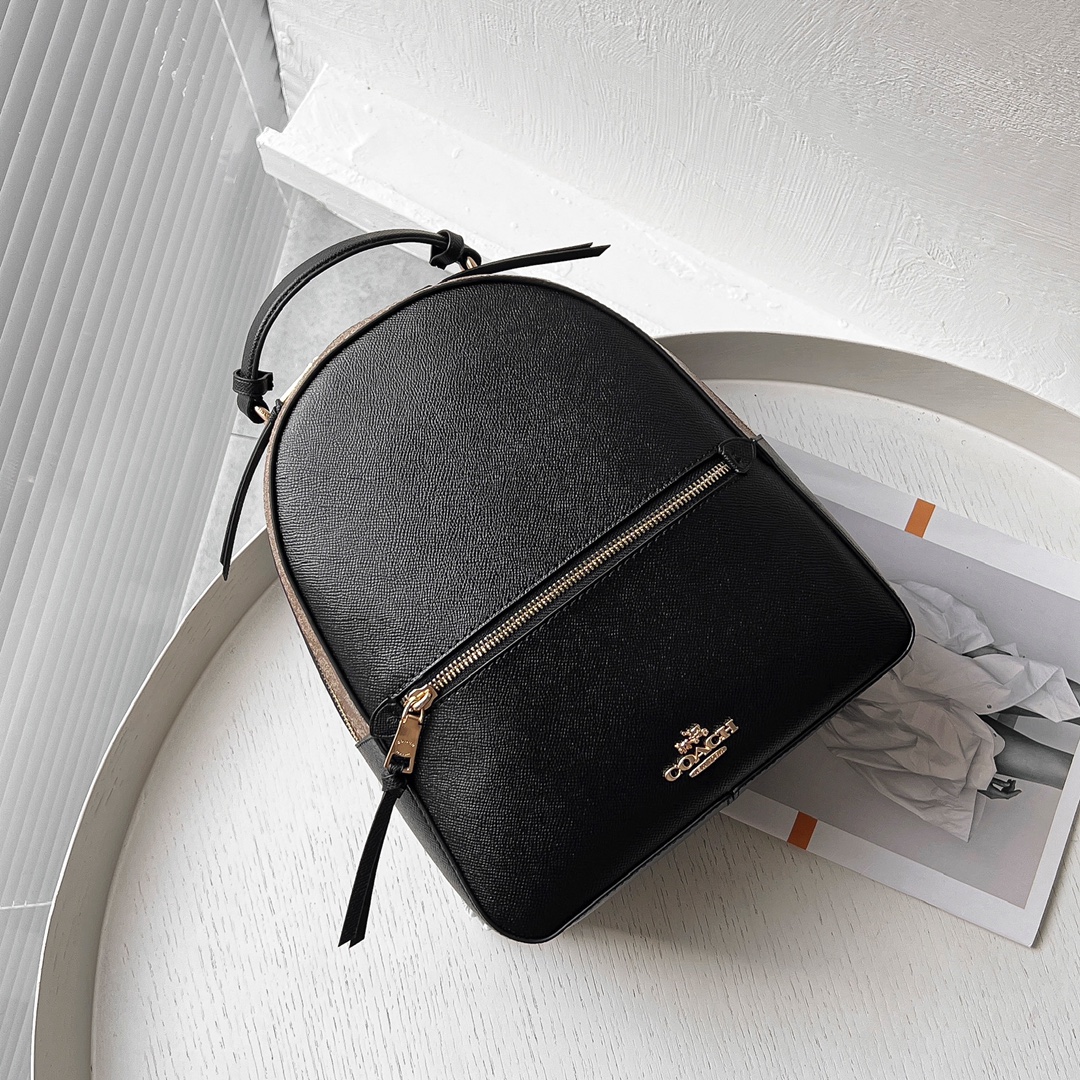 Coach COACH 蔻驰女包 Jordyn系列 女士双肩包背包书包电脑包 F76622 拉链背包 尺寸26