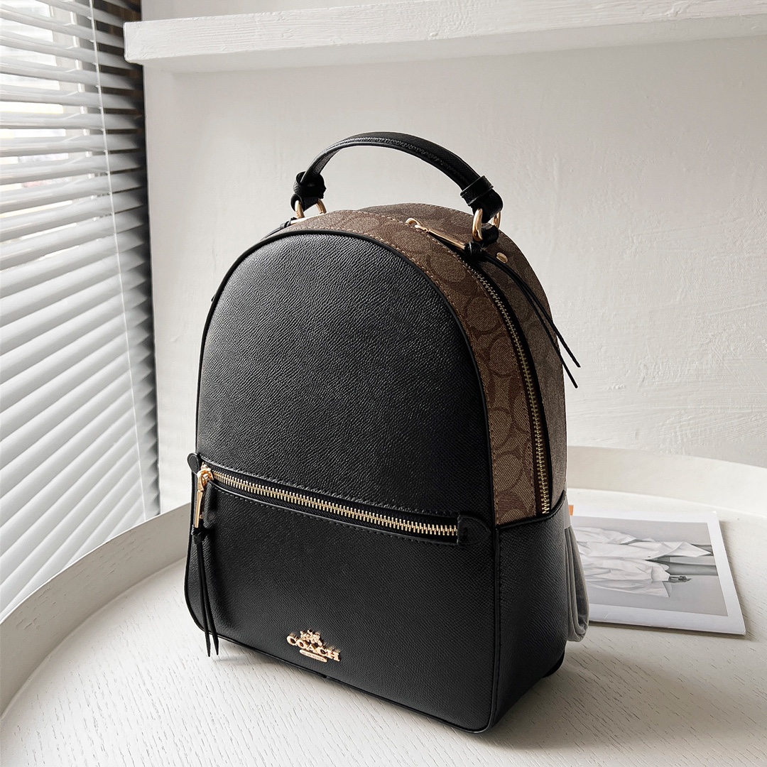 Coach COACH 蔻驰女包 Jordyn系列 女士双肩包背包书包电脑包 F76622 拉链背包 尺寸26