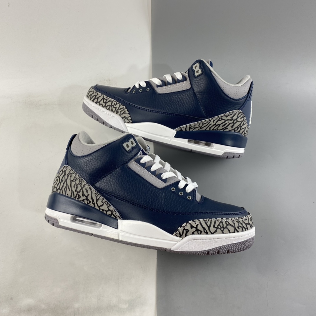 P240  Air Jordan 3 “Midnight Navy”午夜蓝  迈克尔·乔丹AJ3代中帮复古休闲运动文化篮球鞋 CT8532-401