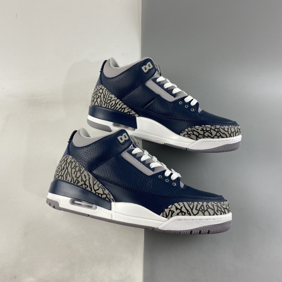 P240  Air Jordan 3 “Midnight Navy”午夜蓝  迈克尔·乔丹AJ3代中帮复古休闲运动文化篮球鞋 CT8532-401