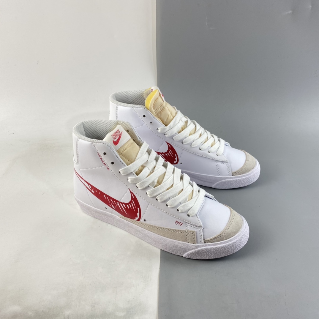 P160  NIKE Blazer Mid ’77 Vintage 开拓者“涂鸦勾”复古高帮休闲板鞋 CW7580-100