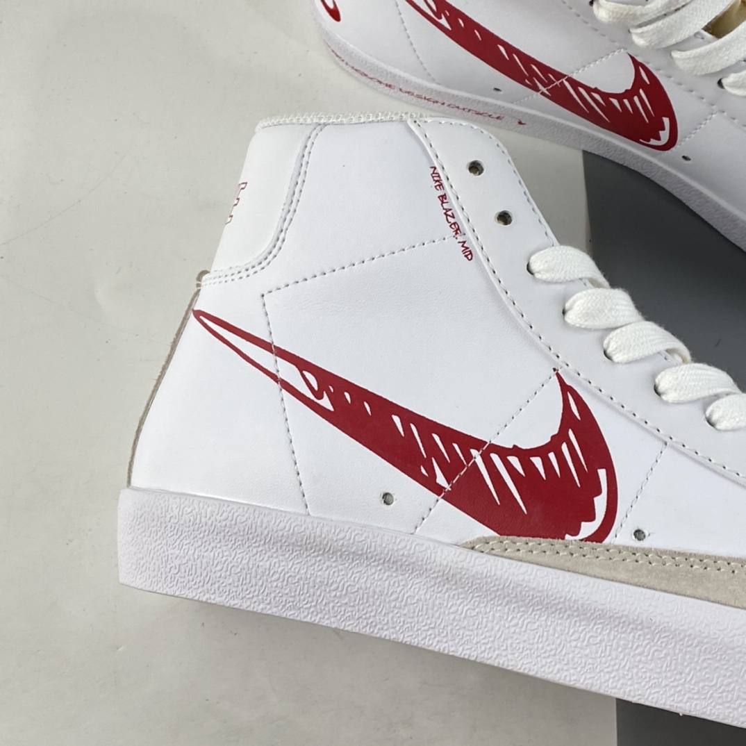 P160  NIKE Blazer Mid ’77 Vintage 开拓者“涂鸦勾”复古高帮休闲板鞋 CW7580-100
