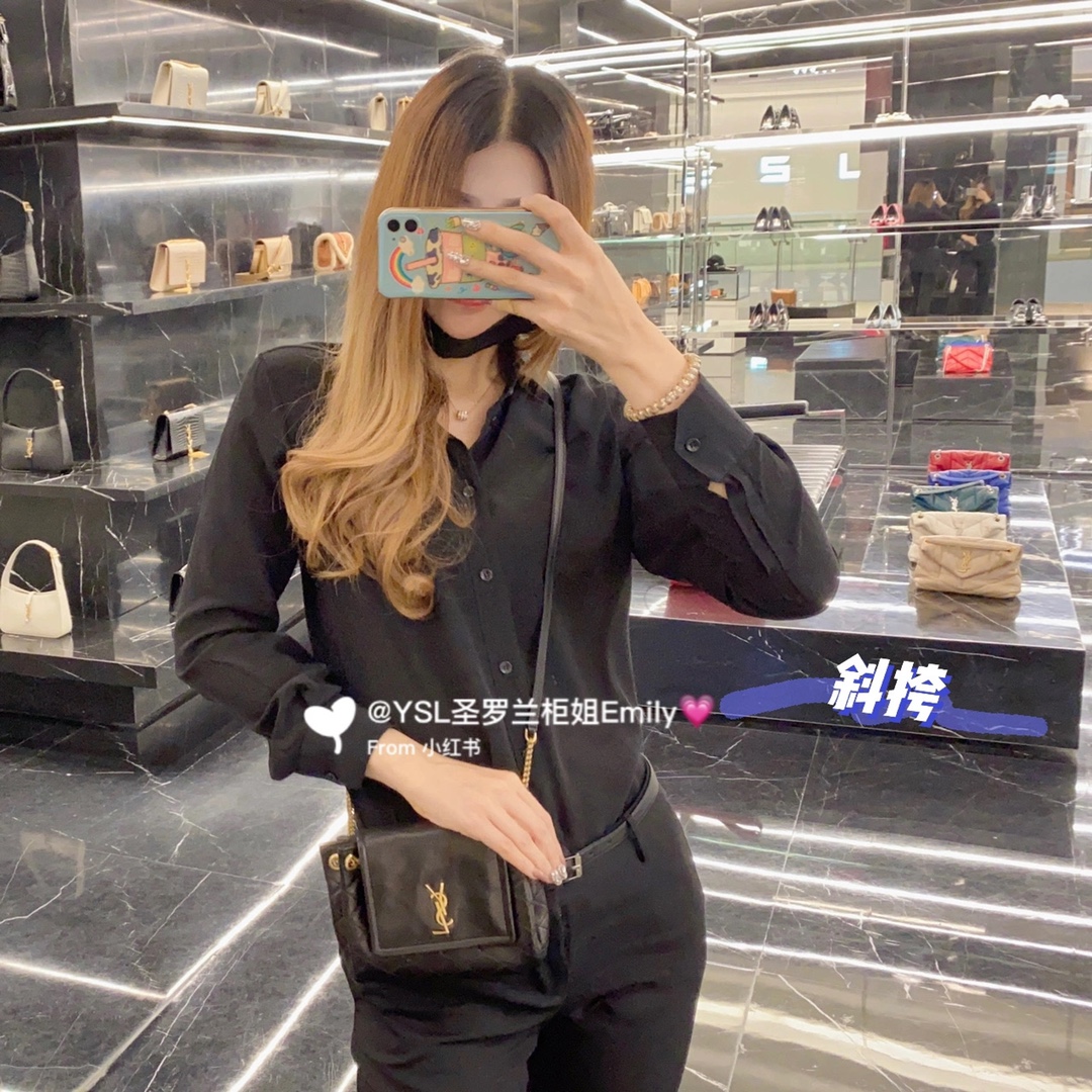 YSL 𝐌𝐢𝐧𝐢 𝐍𝐨𝐥𝐢𝐭𝐚 复古翻盖包 672738黑色