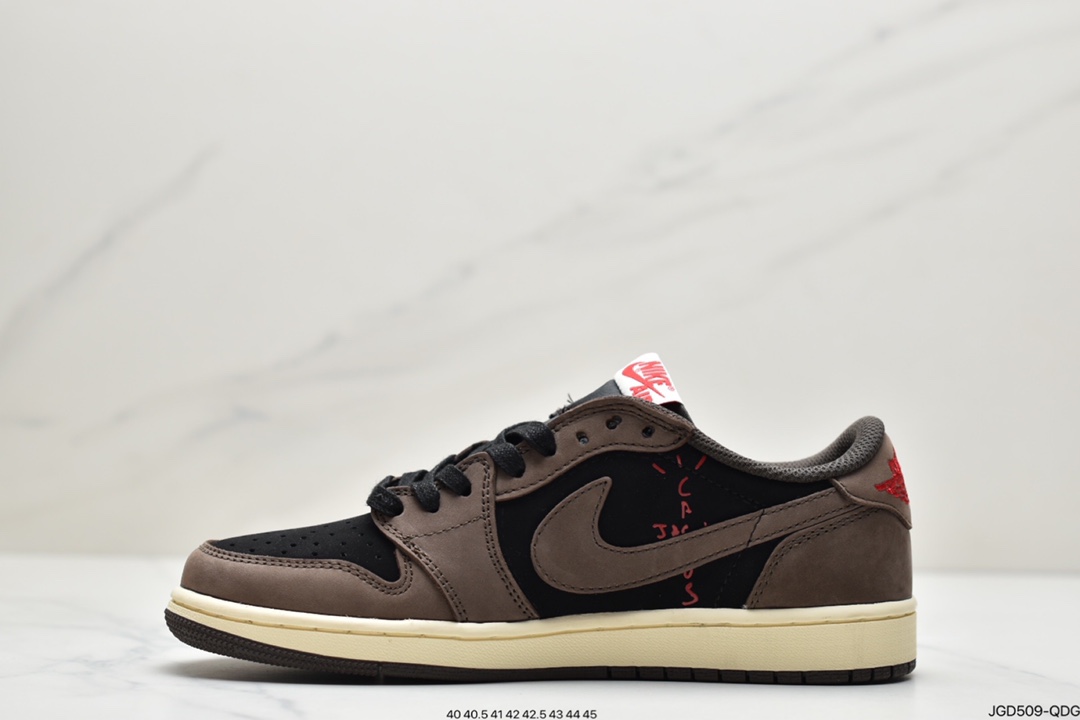 180  Travis Scott x Air Jordan AJ1 Low QX 倒钩TS联名低帮板鞋CQ4277-001