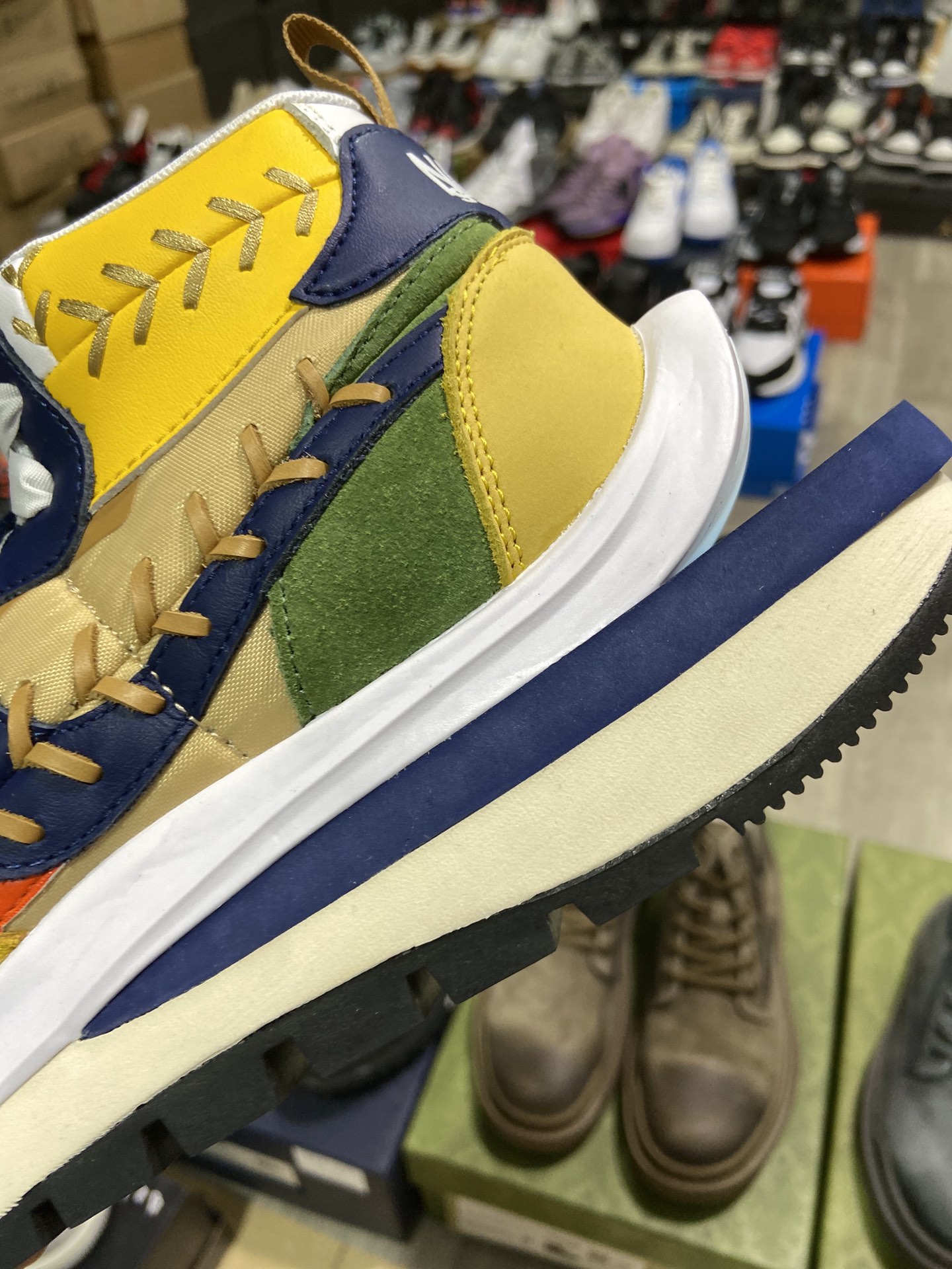 420纯原 耐克Sacai xJean Paul Gaultier x Nike VaporWaffle 姜黄DH9186-200