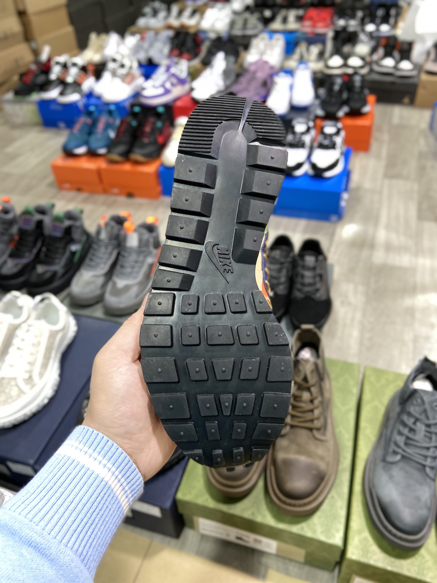 420纯原 耐克Sacai xJean Paul Gaultier x Nike VaporWaffle 姜黄DH9186-200