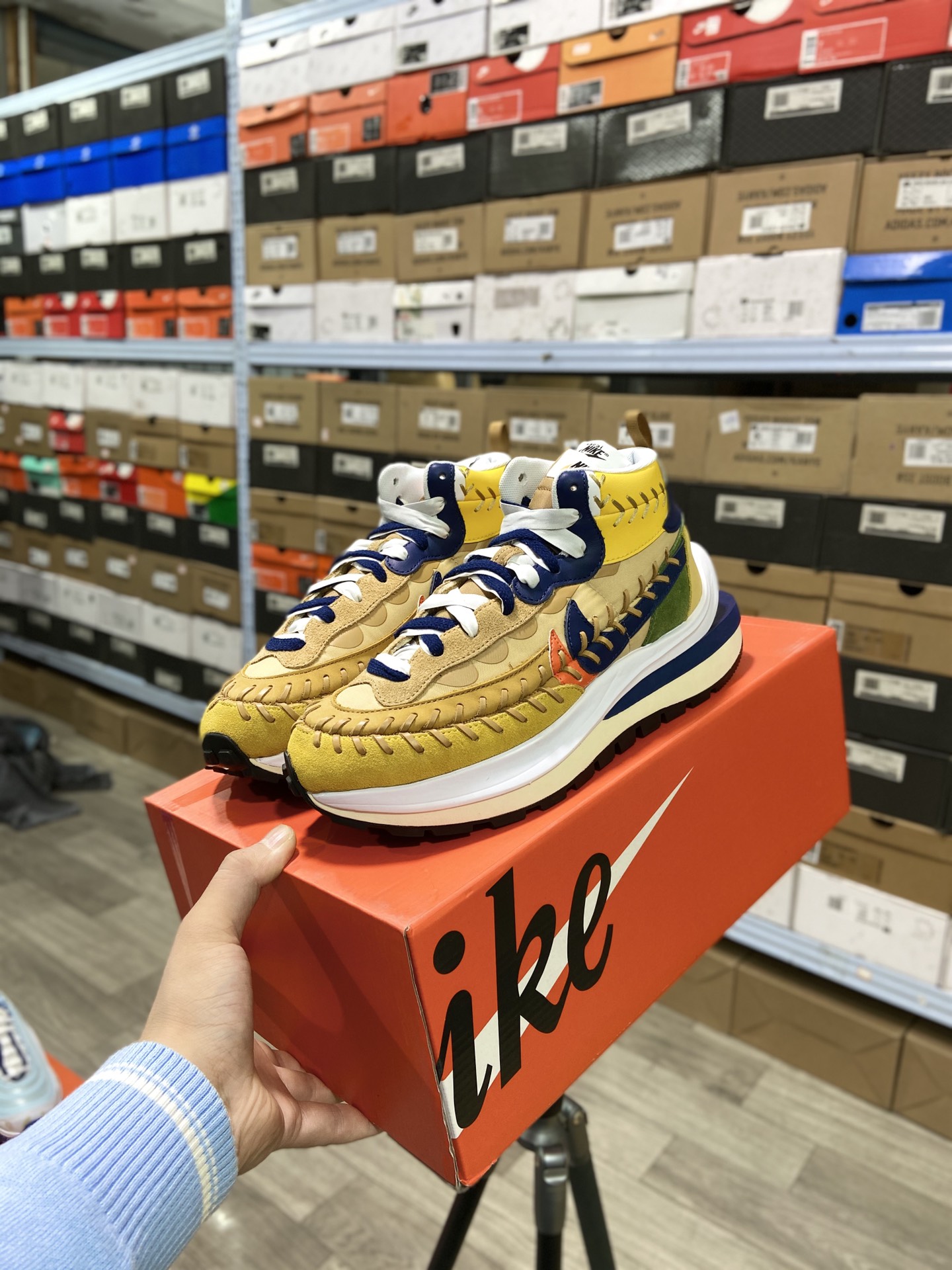 420纯原 耐克Sacai xJean Paul Gaultier x Nike VaporWaffle 姜黄DH9186-200