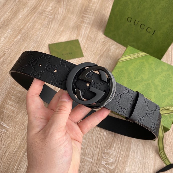 G U C C I 老鼠货🐭原单意大利原厂纯树膏进口单层皮压花⚡无夹层 搭配精品经典双G扣 非市场普通货