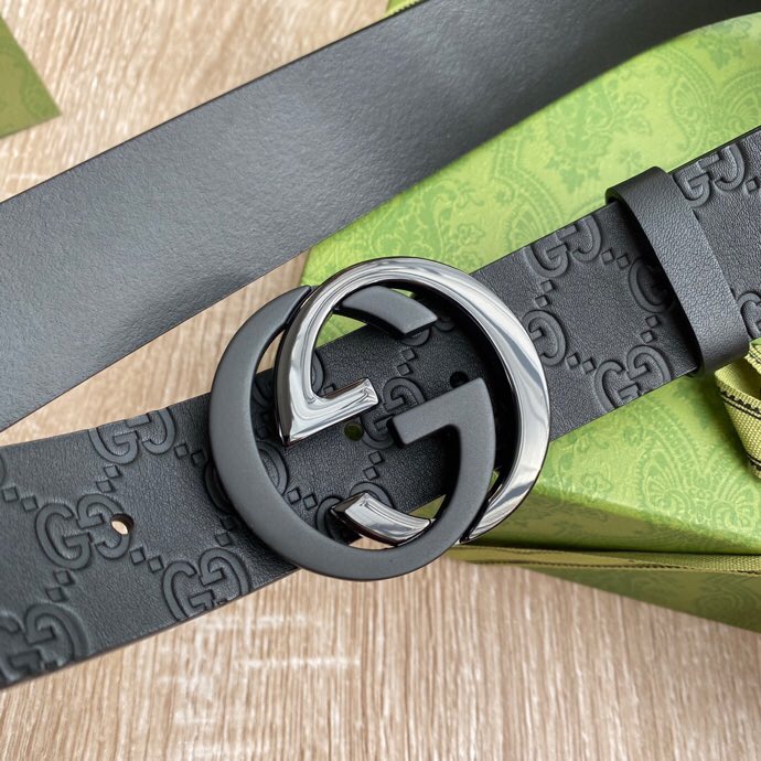 G U C C I 老鼠货🐭原单意大利原厂纯树膏进口单层皮压花⚡无夹层 搭配精品经典双G扣 非市场普通货