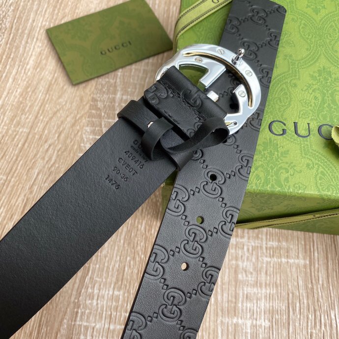 G U C C I 老鼠货🐭原单意大利原厂纯树膏进口单层皮压花⚡无夹层 搭配精品经典双G扣 非市场普通货