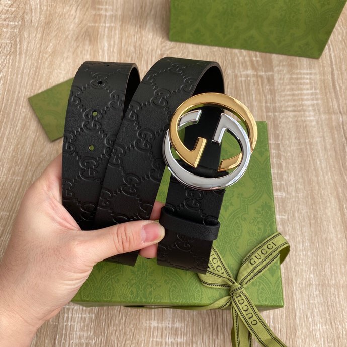 G U C C I 老鼠货🐭原单意大利原厂纯树膏进口单层皮压花⚡无夹层 搭配精品经典双G扣 非市场普通货