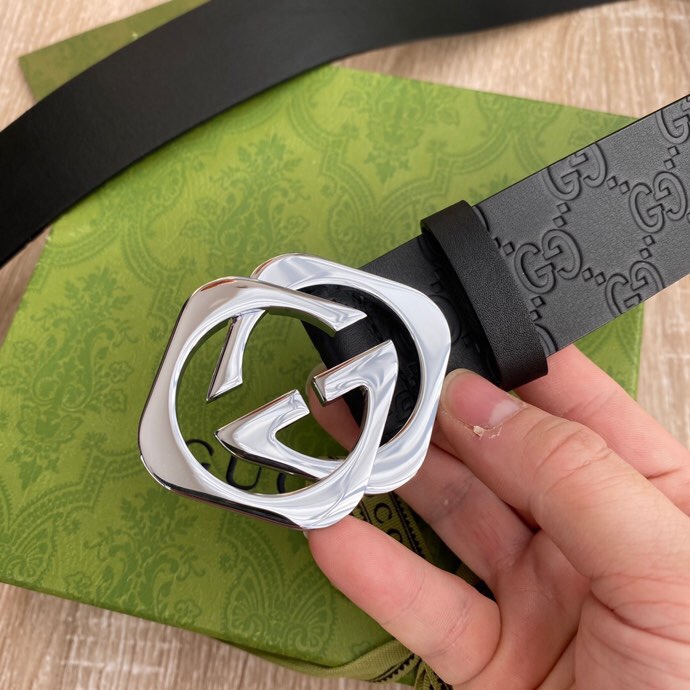 G U C C I 老鼠货🐭原单意大利原厂纯树膏进口单层皮压花⚡无夹层 搭配精品经典双G扣 非市场普通货