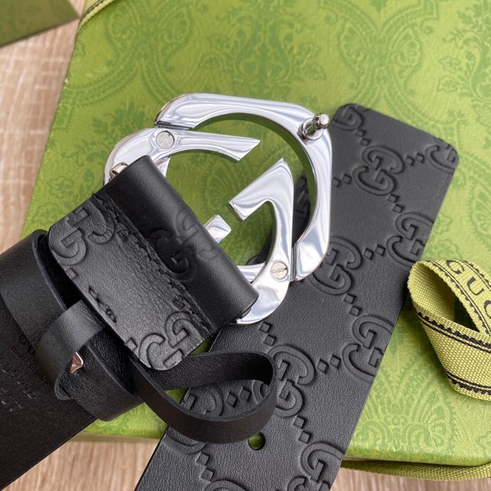 G U C C I 老鼠货🐭原单意大利原厂纯树膏进口单层皮压花⚡无夹层 搭配精品经典双G扣 非市场普通货