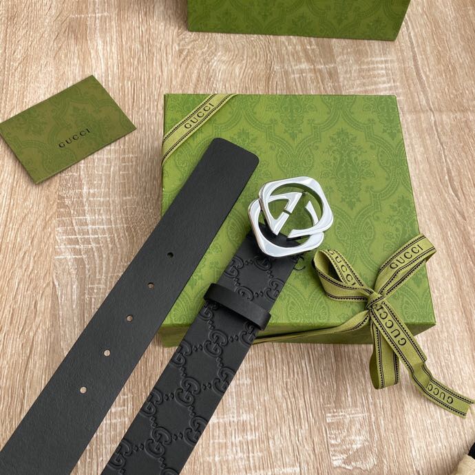 G U C C I 老鼠货🐭原单意大利原厂纯树膏进口单层皮压花⚡无夹层 搭配精品经典双G扣 非市场普通货