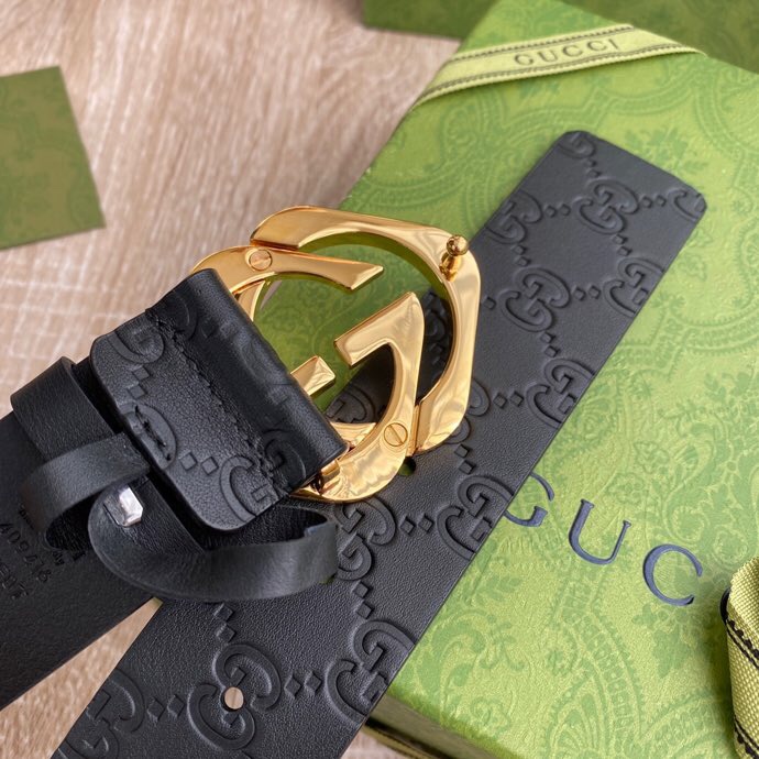 G U C C I 老鼠货🐭原单意大利原厂纯树膏进口单层皮压花⚡无夹层 搭配精品经典双G扣 非市场普通货