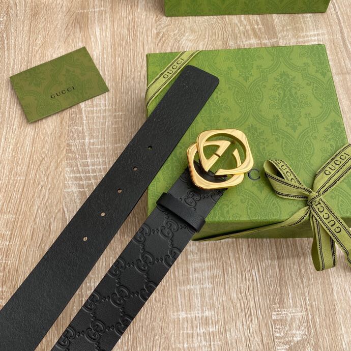 G U C C I 老鼠货🐭原单意大利原厂纯树膏进口单层皮压花⚡无夹层 搭配精品经典双G扣 非市场普通货